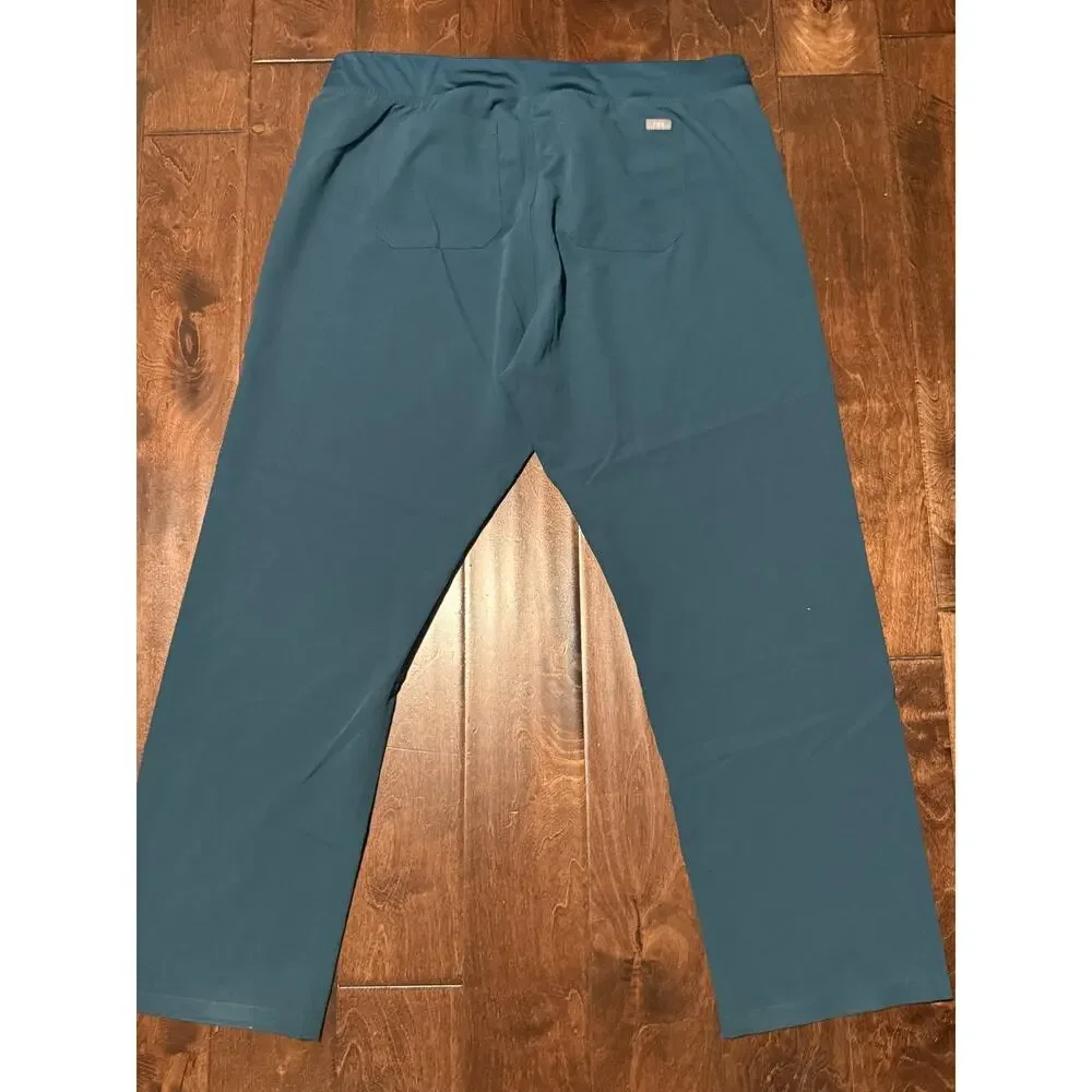 FIGS Pisco Mens 2XL Teal Straight Leg Scrub Pants Technical Collection Stretch